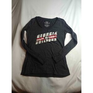 Colosseum Athletics Georgia Bulldogs Long Sleeve Knit Tee Womens Large NCAA Fan